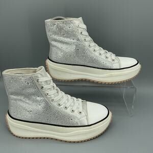 NEW Wild Pair Women’s Hopefull Lace up High Top Sneakers Silver Size 6M